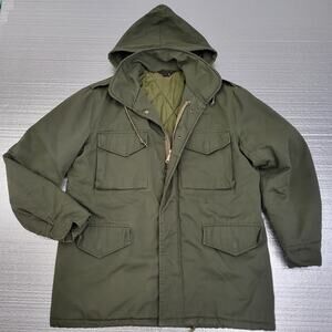Vintage Army M65 Parka Size Small Cold Weather Military Green